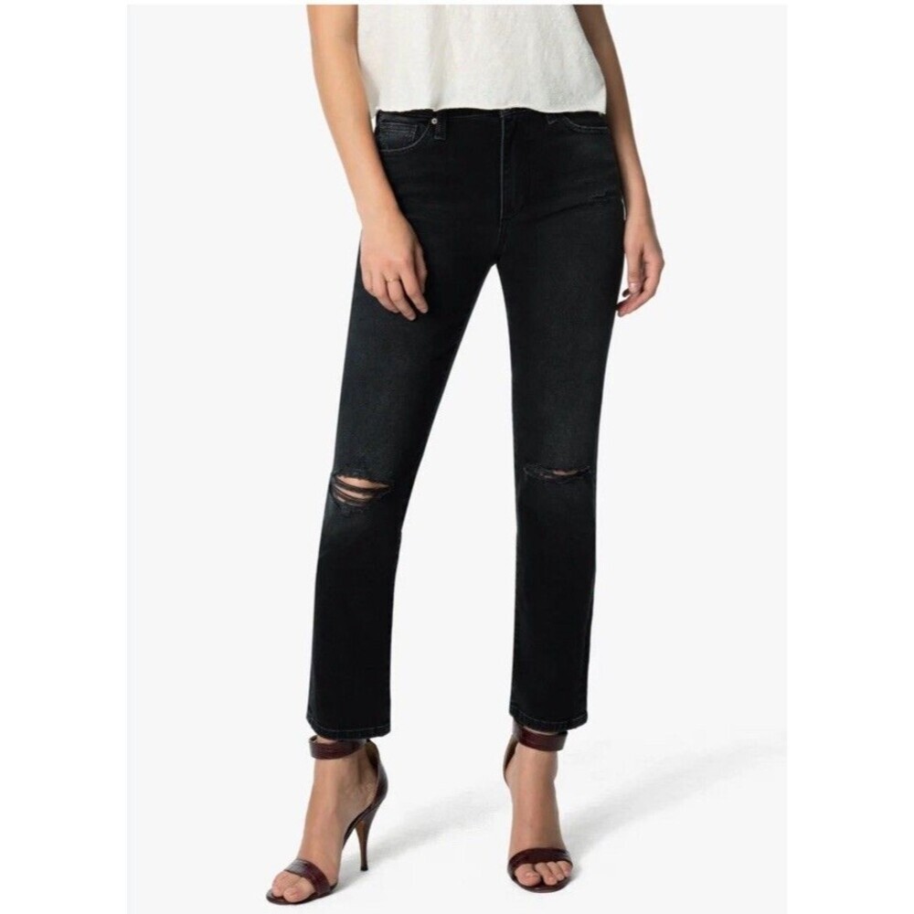 JOE’S Jeans The Milla 26 High Rise Straight Leg Faded Black Nova Distressed Y2K